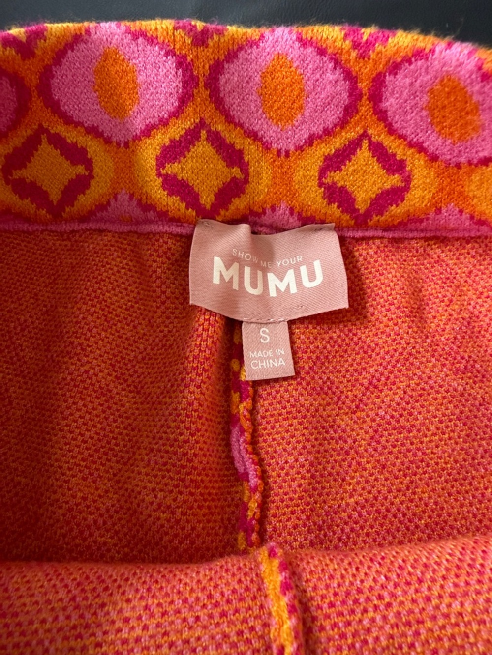 Show Me Your Mumu Zermatt Pink Geo Jacquard Faux Fur 2pc Set Small - Picture 4 of 15